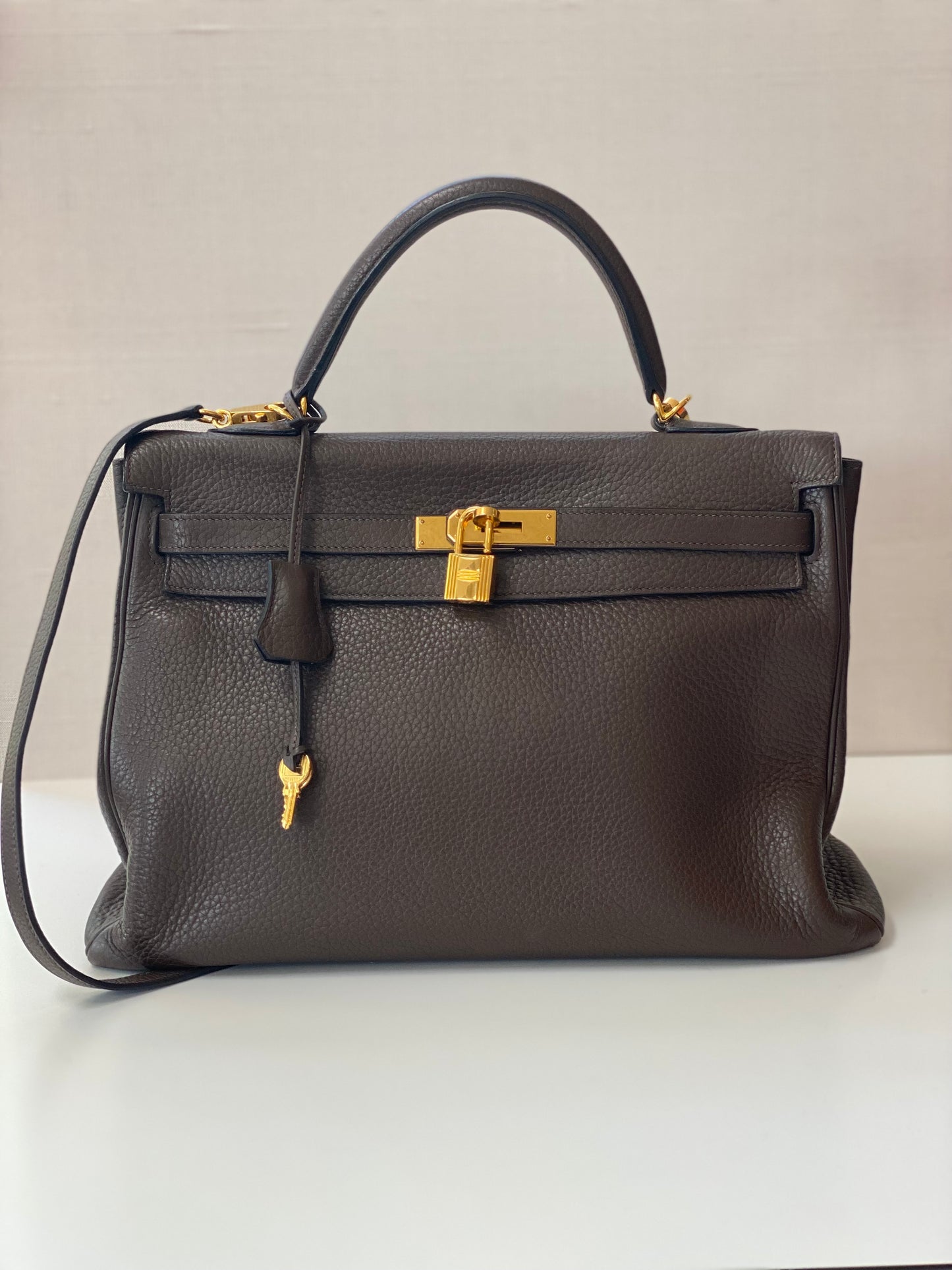 Vintage Hermes Kelly Retourne 35 Handbag