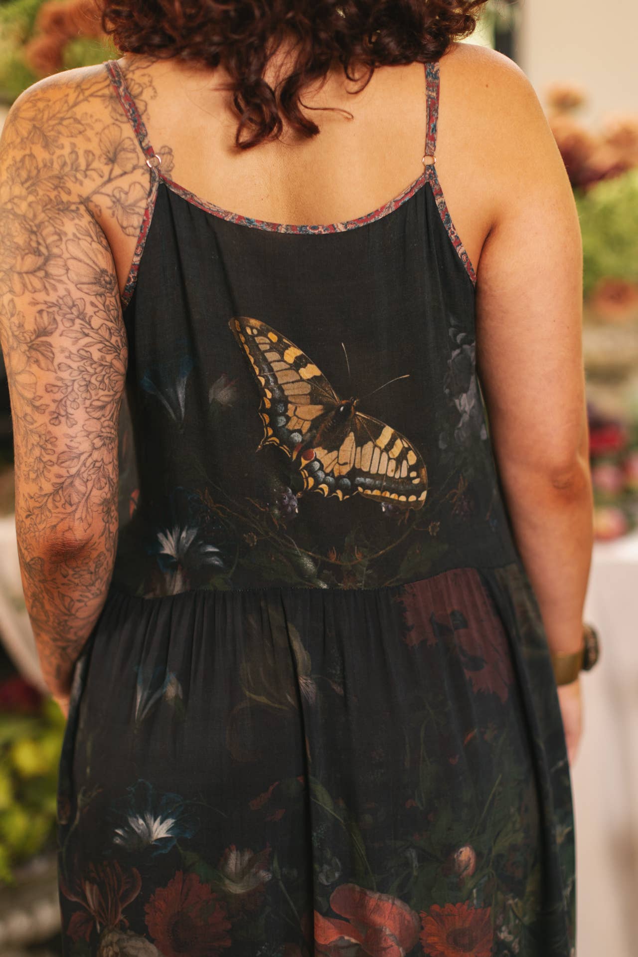 Flight of Fancy Bohéme Long Maxi Slip Dress w/Hummingbirds: S/M (fits approx. size 6-10)