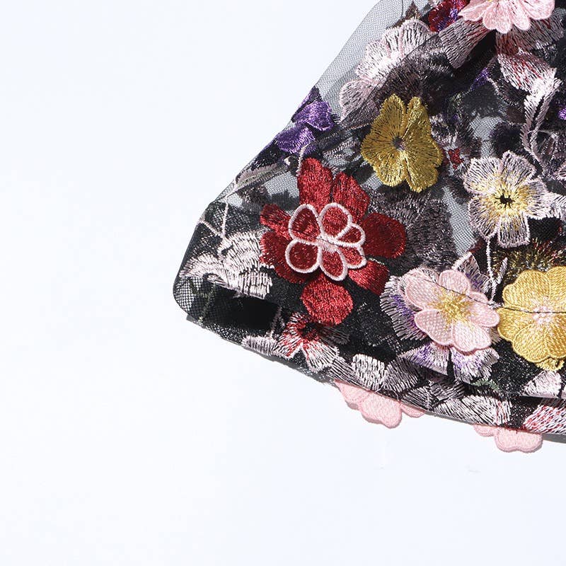 TAO   |    PS Black Floral Top & A-Line Skirt Ensemble