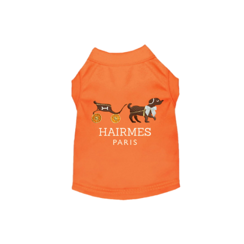 Puppy Hairmes- Dog Shirt: Orange / Medium