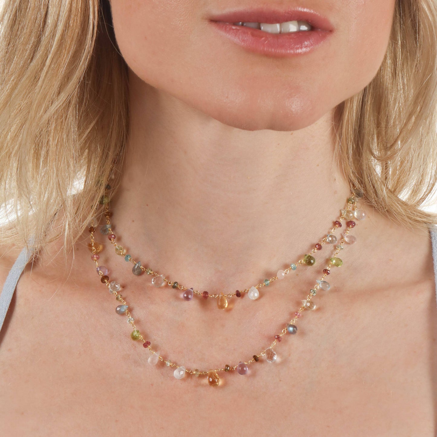 Wildflower Necklace-long: Gold