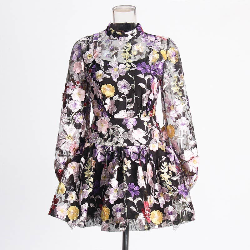 TAO   |    PS Black Floral Top & A-Line Skirt Ensemble