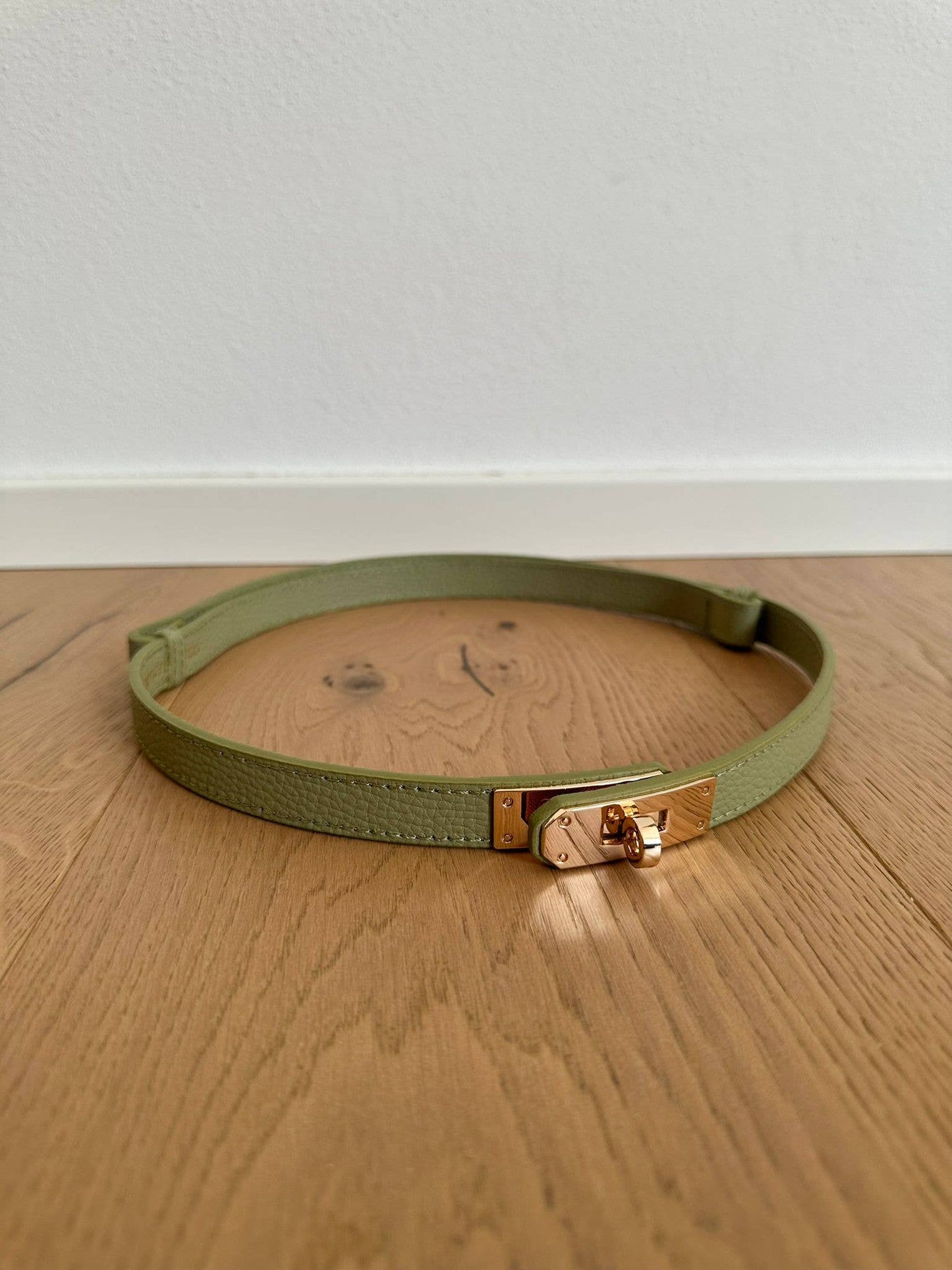 MAIDA BELT - Genuine leather: Pistacchio