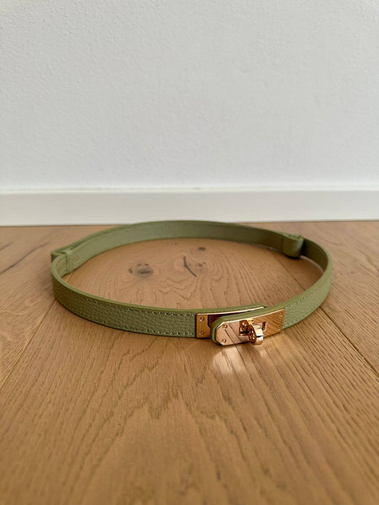 MAIDA BELT - Genuine leather: Pistacchio