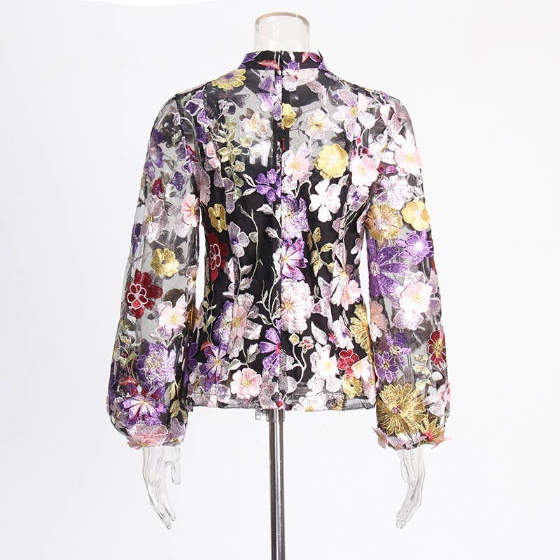 TAO   |    PS Black Floral Top & A-Line Skirt Ensemble