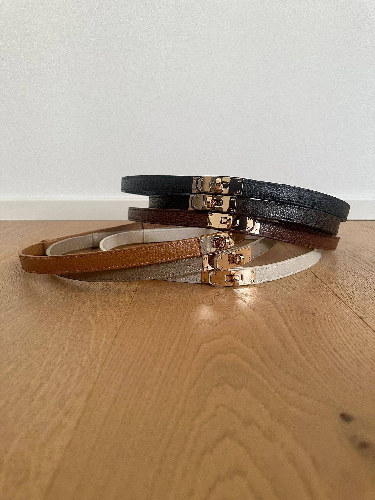 MAIDA BELT - Genuine leather: Gold