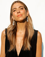 Rocknot   |    Feather Drop Earrings - Crystal