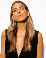 Rocknot   |    Feather Drop Earrings - Crystal