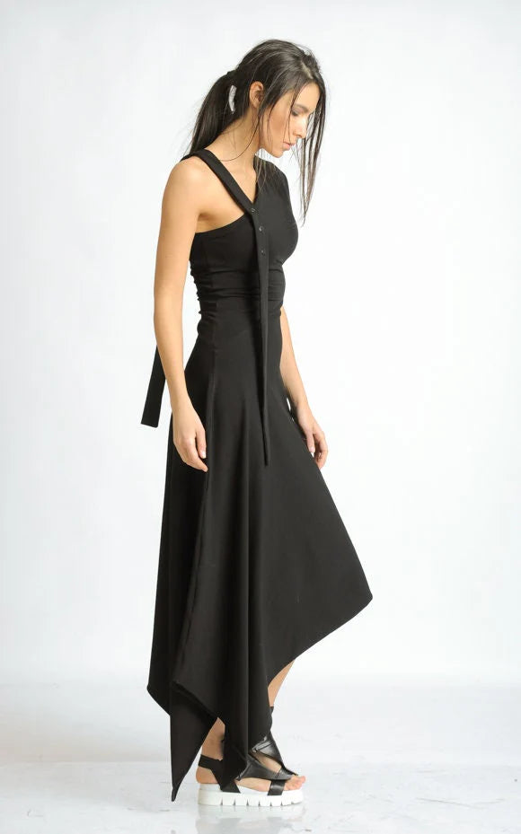 Metamorphoza   |   Asymmetric Cotton Black Dress