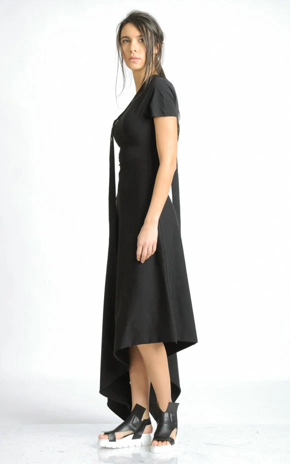 Metamorphoza   |   Asymmetric Cotton Black Dress