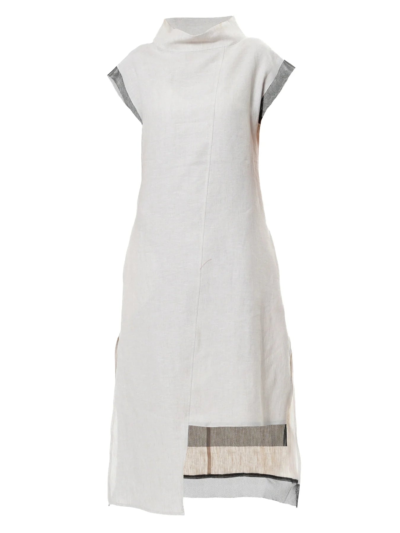 Metamorphoza   |   Asymmetrical Linen Dress In Beige