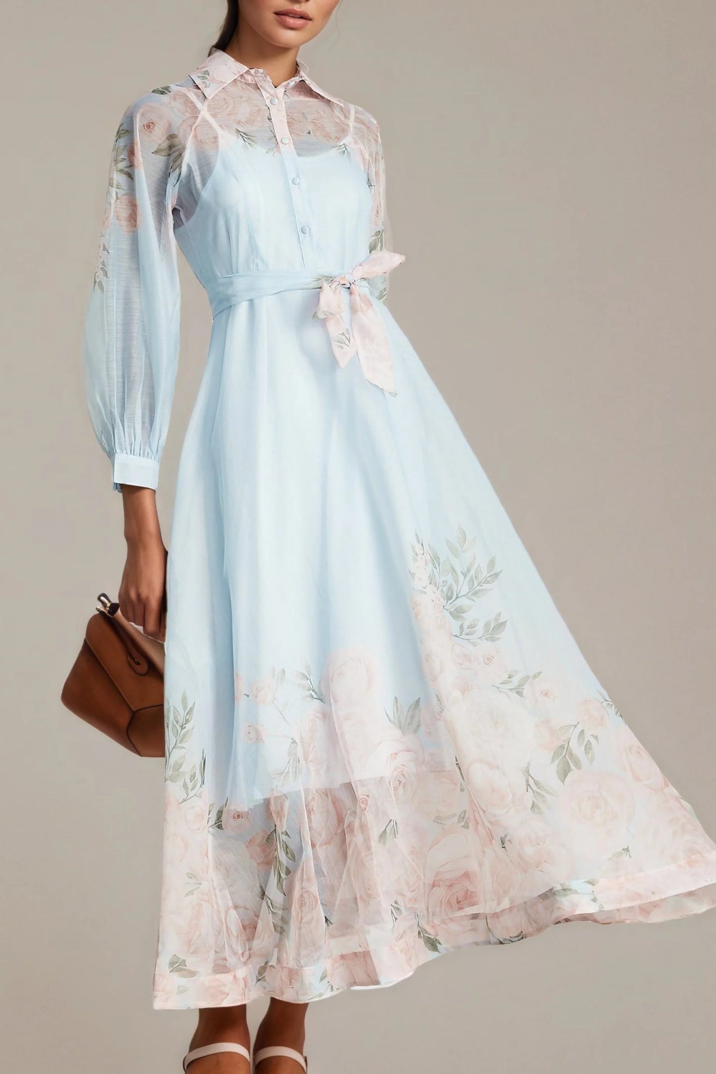 Relvoux   |    Axelle Floral Print Maxi Dress