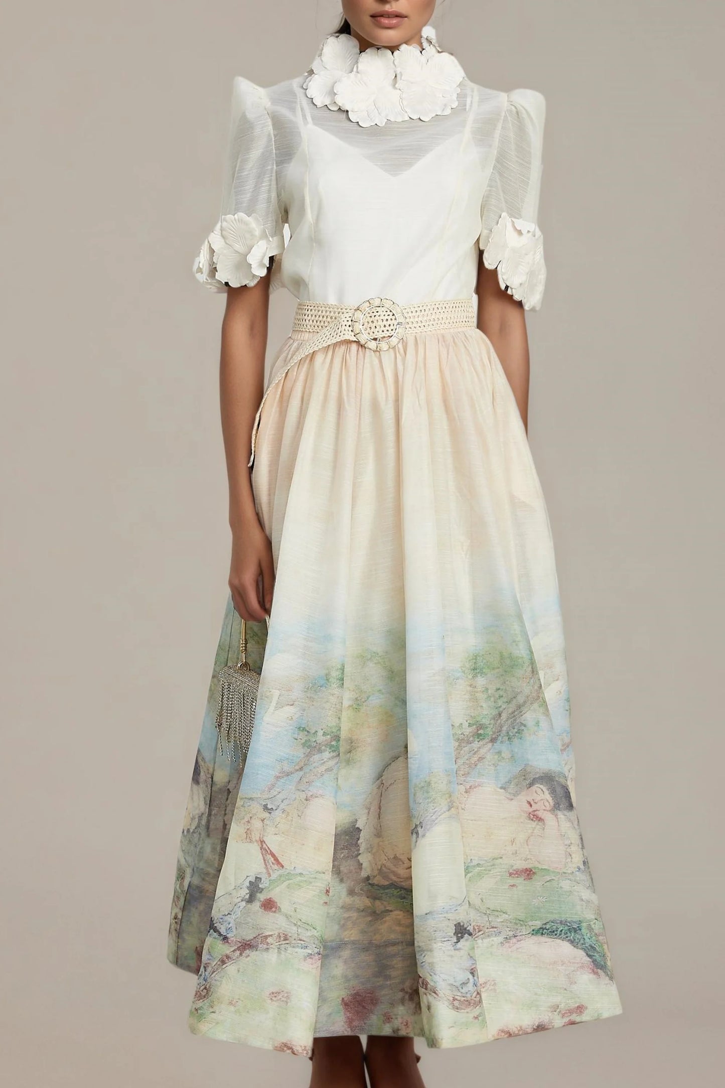 Relvoux   |    Axelle Matching Set with Floral Appliqué
