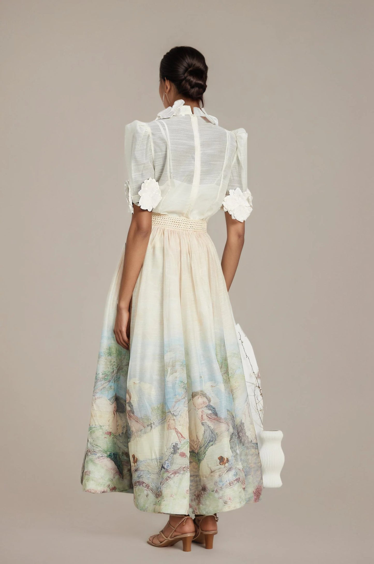 Relvoux   |    Axelle Matching Set with Floral Appliqué