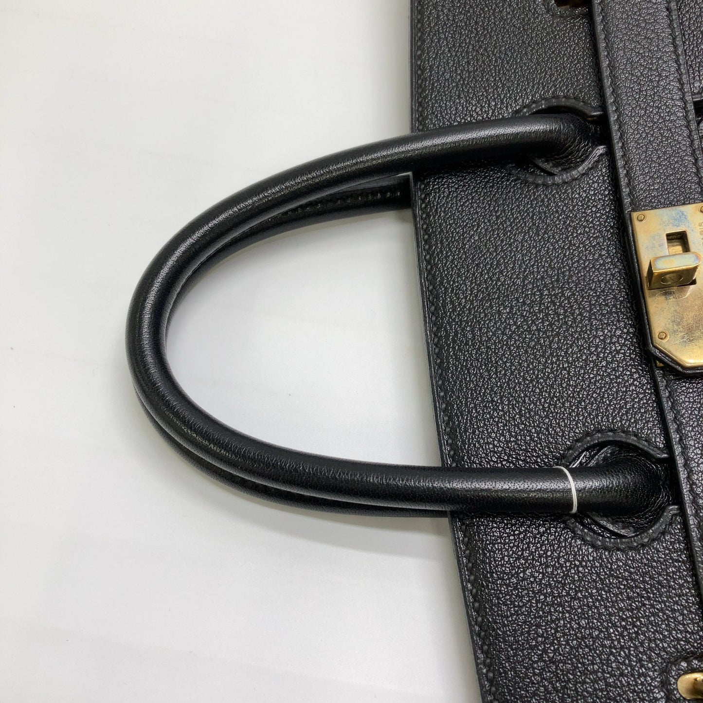 Hermès   |   Birkin Eau Tacroix Leather 50 Black Fjord Leather with Brass Hardware