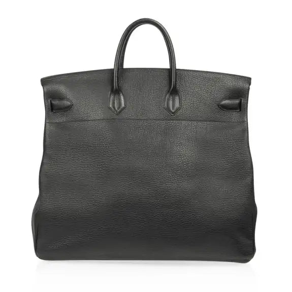 Hermès   |   Birkin Eau Tacroix Leather 50 Black Fjord Leather with Brass Hardware