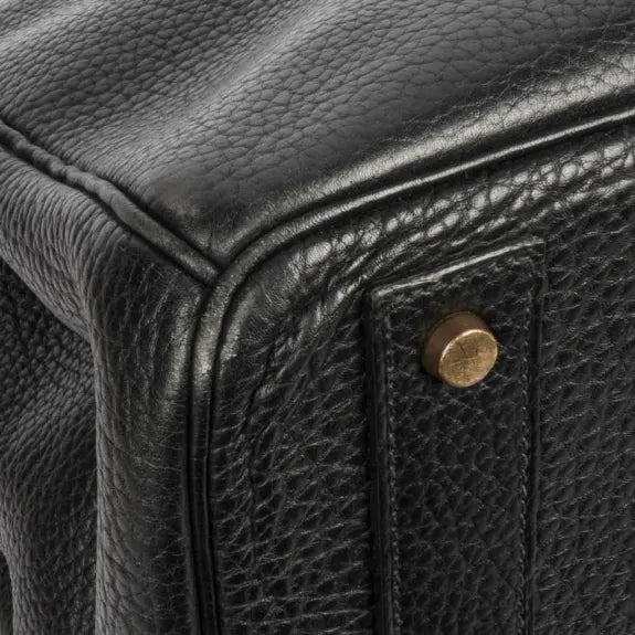 Hermès   |   Birkin Eau Tacroix Leather 50 Black Fjord Leather with Brass Hardware