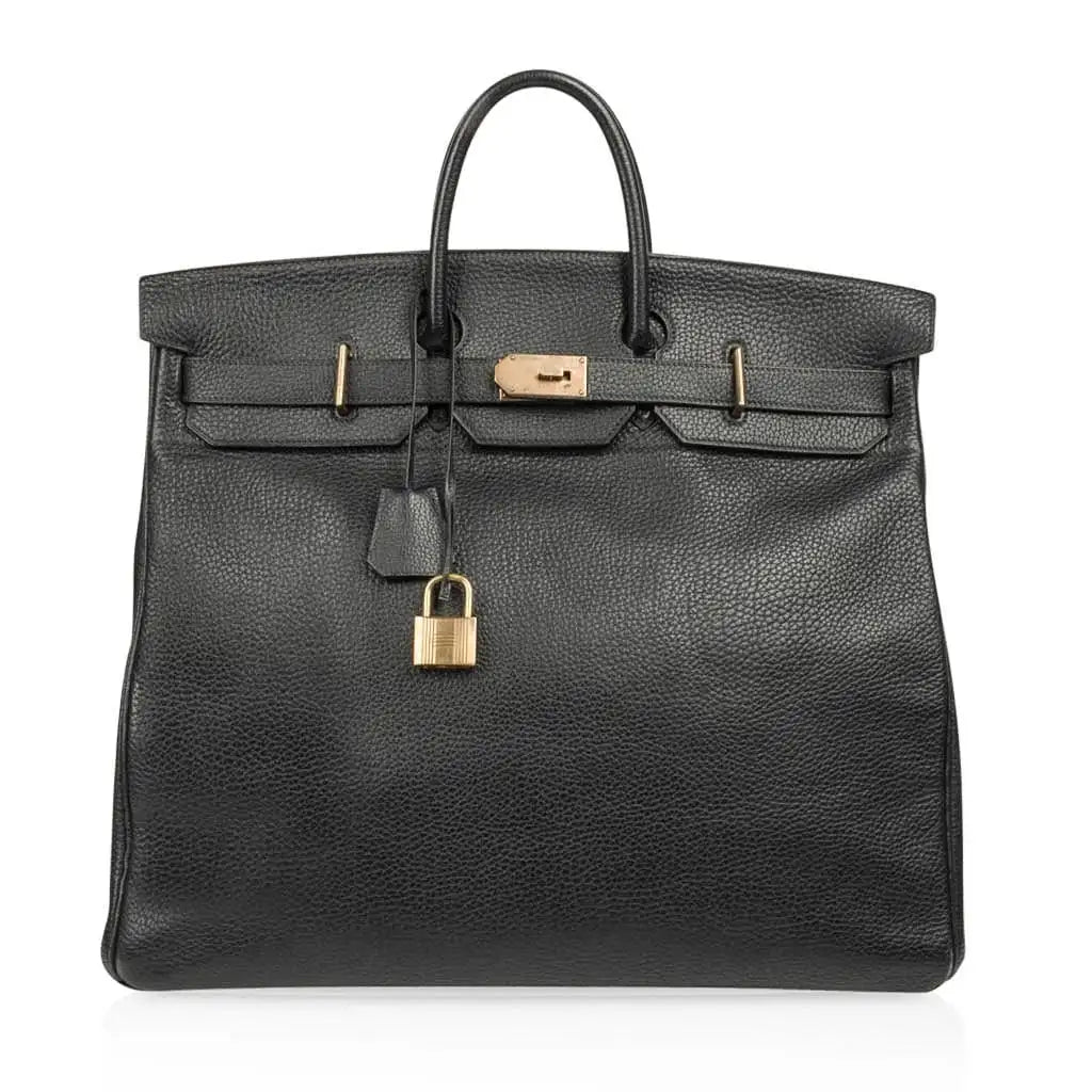 Hermès   |   Birkin Eau Tacroix Leather 50 Black Fjord Leather with Brass Hardware