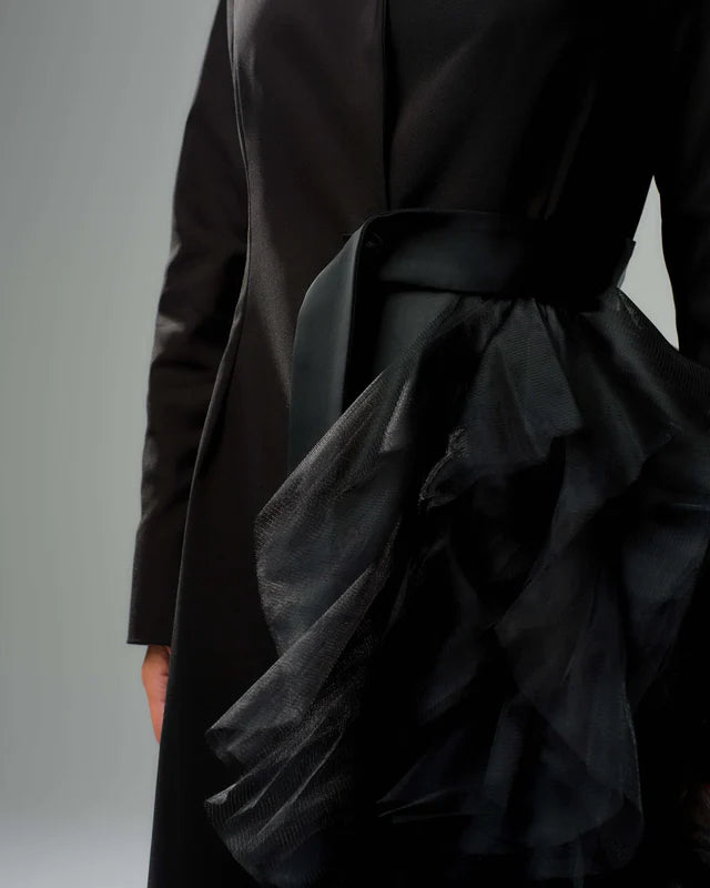 Locker Room   |    Black Tulle Detail Blazer