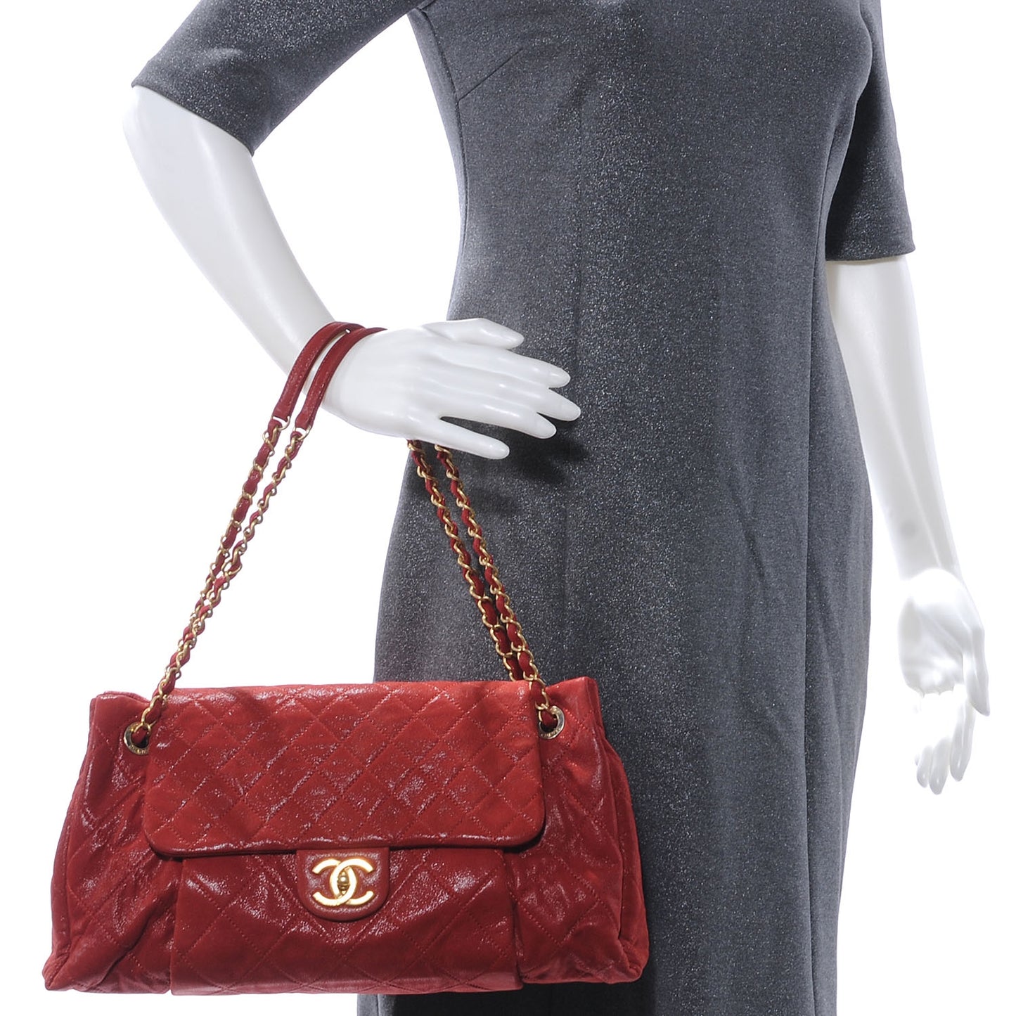 Chanel   |   Large Iridescent Calfskin Single Flap Shoulder Bag