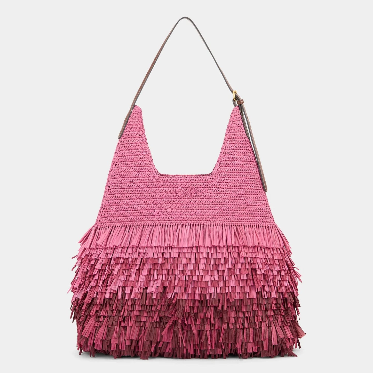 Anya Hindmarch   |    Dégradé Shag Raffia Bag (Pink, Green)