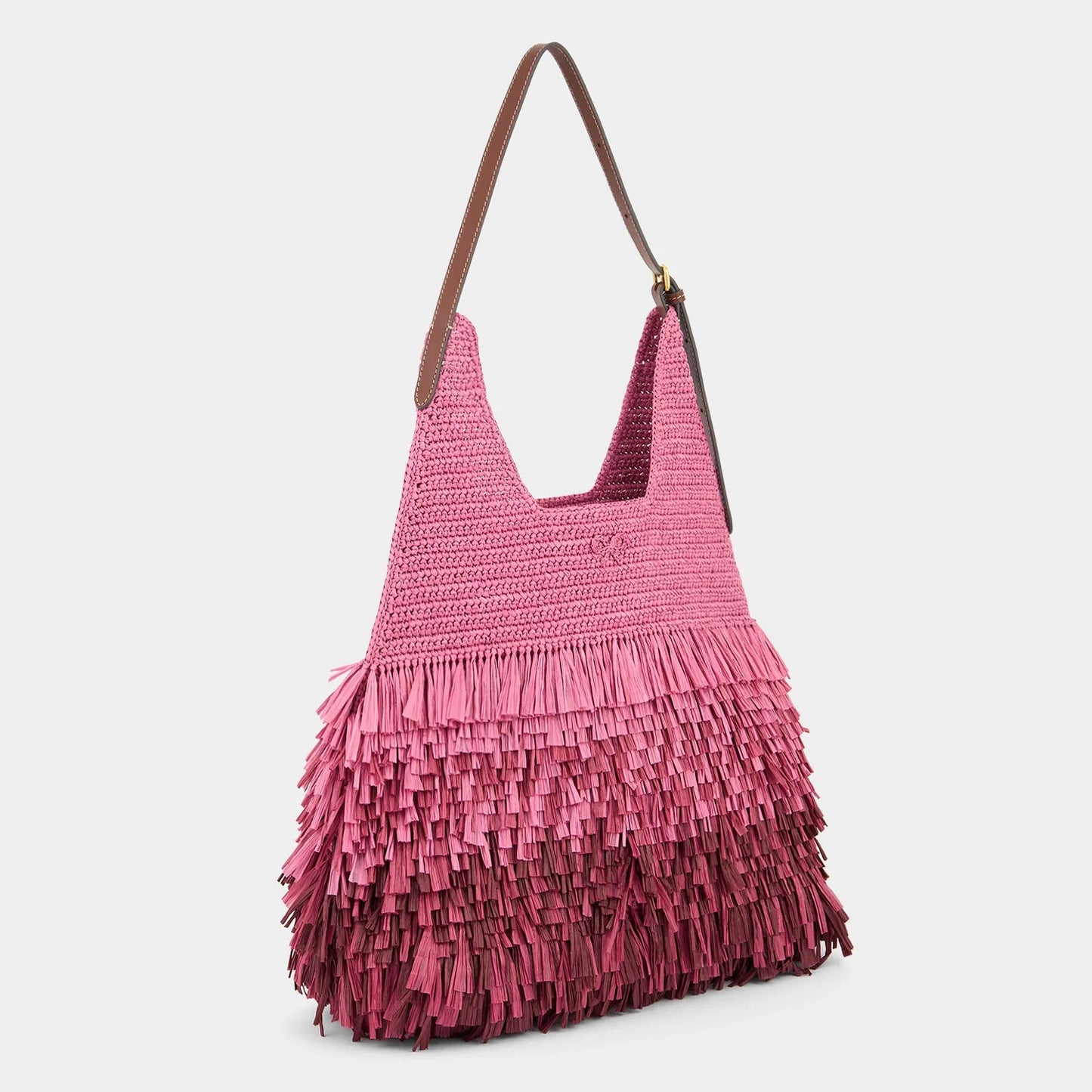 Anya Hindmarch   |    Dégradé Shag Raffia Bag (Pink, Green)