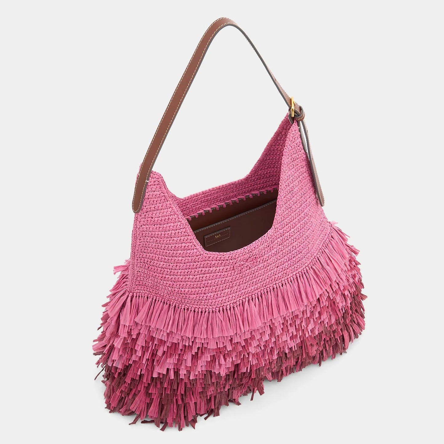Anya Hindmarch   |    Dégradé Shag Raffia Bag (Pink, Green)