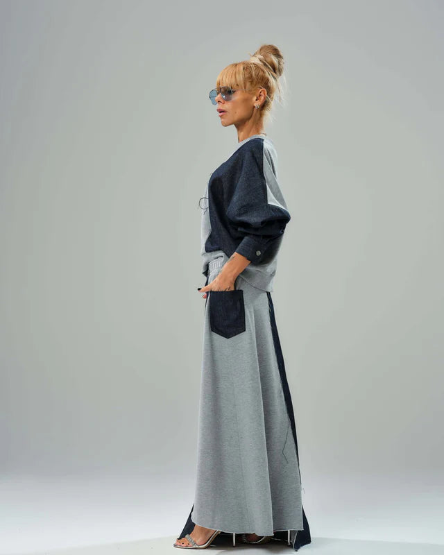 Locker Room   |    Grey and Denim Co-Ord Set