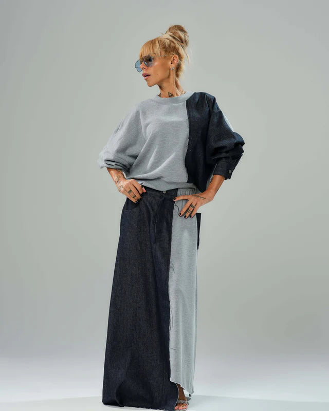 Locker Room   |    Grey and Denim Co-Ord Set