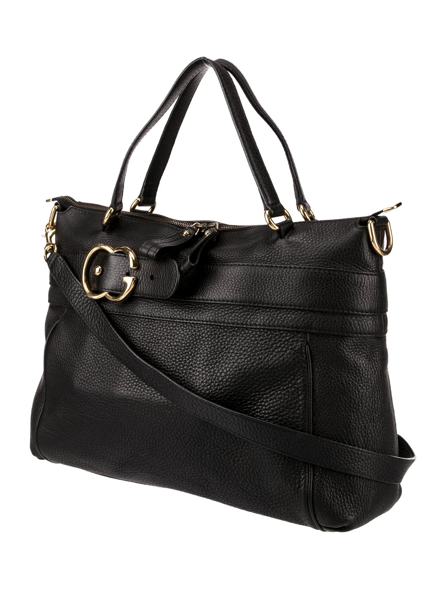 Gucci   |    Black Pebbled Calfskin Leather Ride