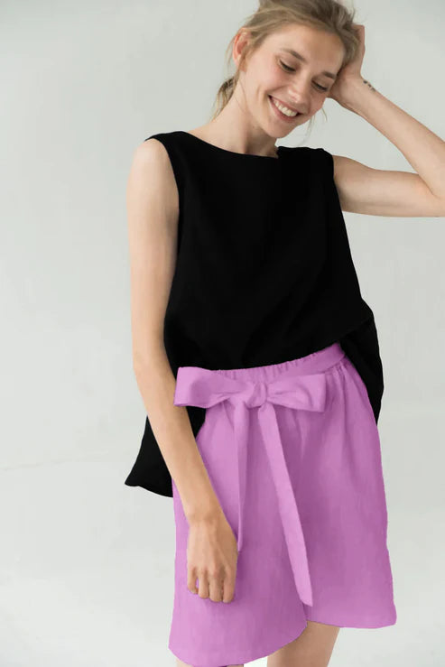 Le Muse   |    High waisted linen shorts