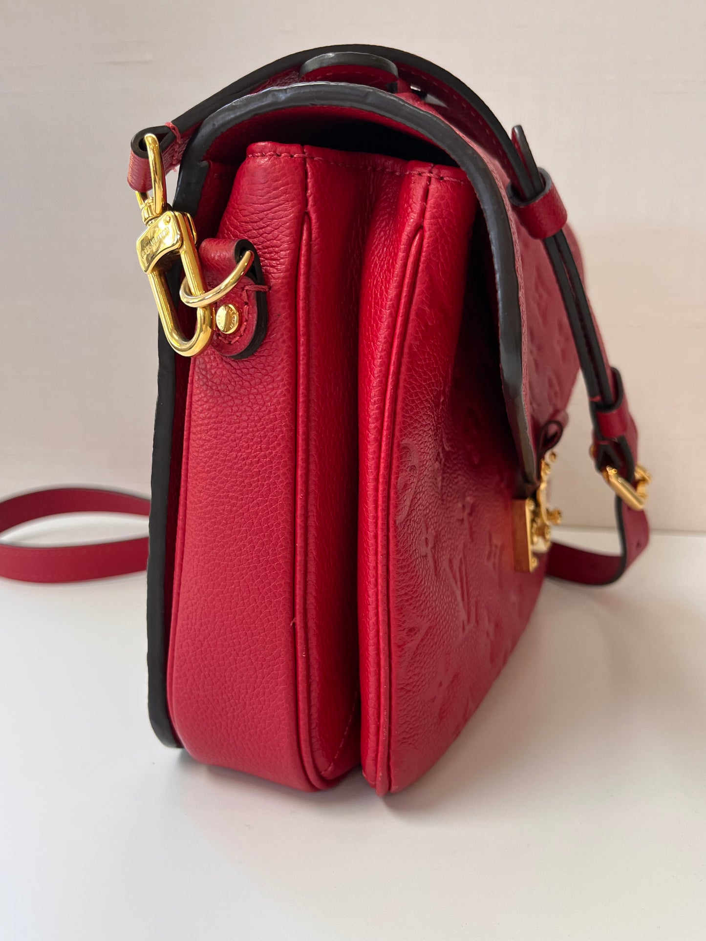 Vintage Louis Vuitton Metis Satchel in red Monogram Empreinte Leather