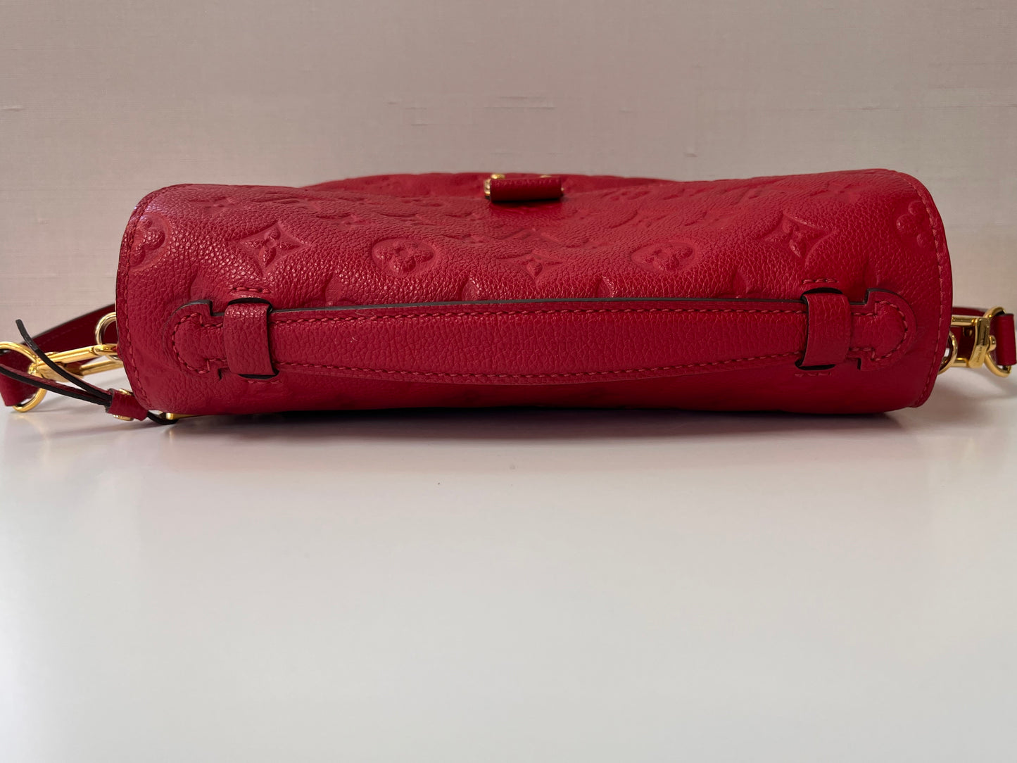 Vintage Louis Vuitton Metis Satchel in red Monogram Empreinte Leather