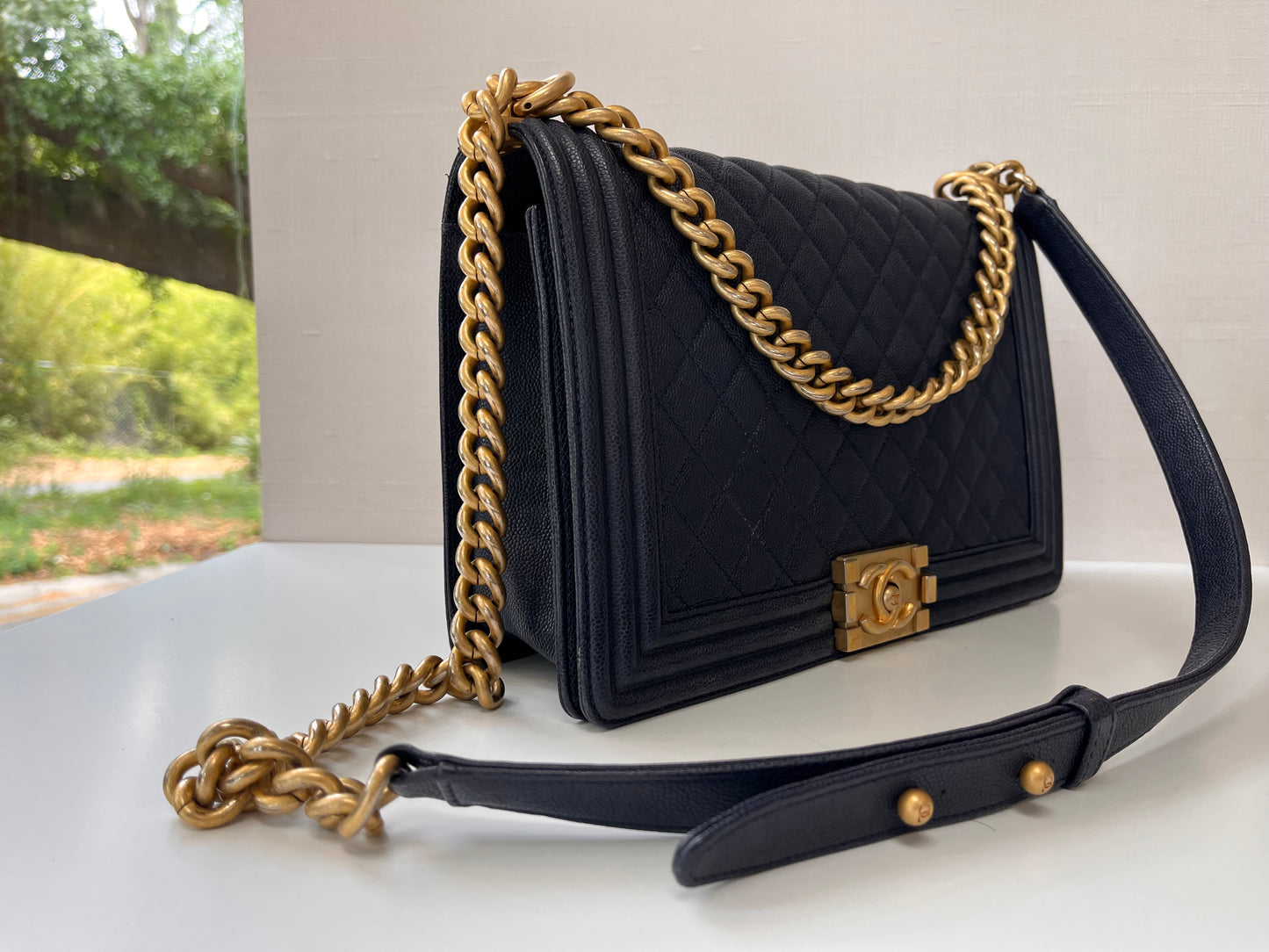 Navy Blue Chanel Boy Bag