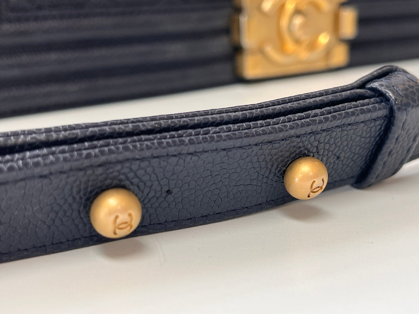 Navy Blue Chanel Boy Bag