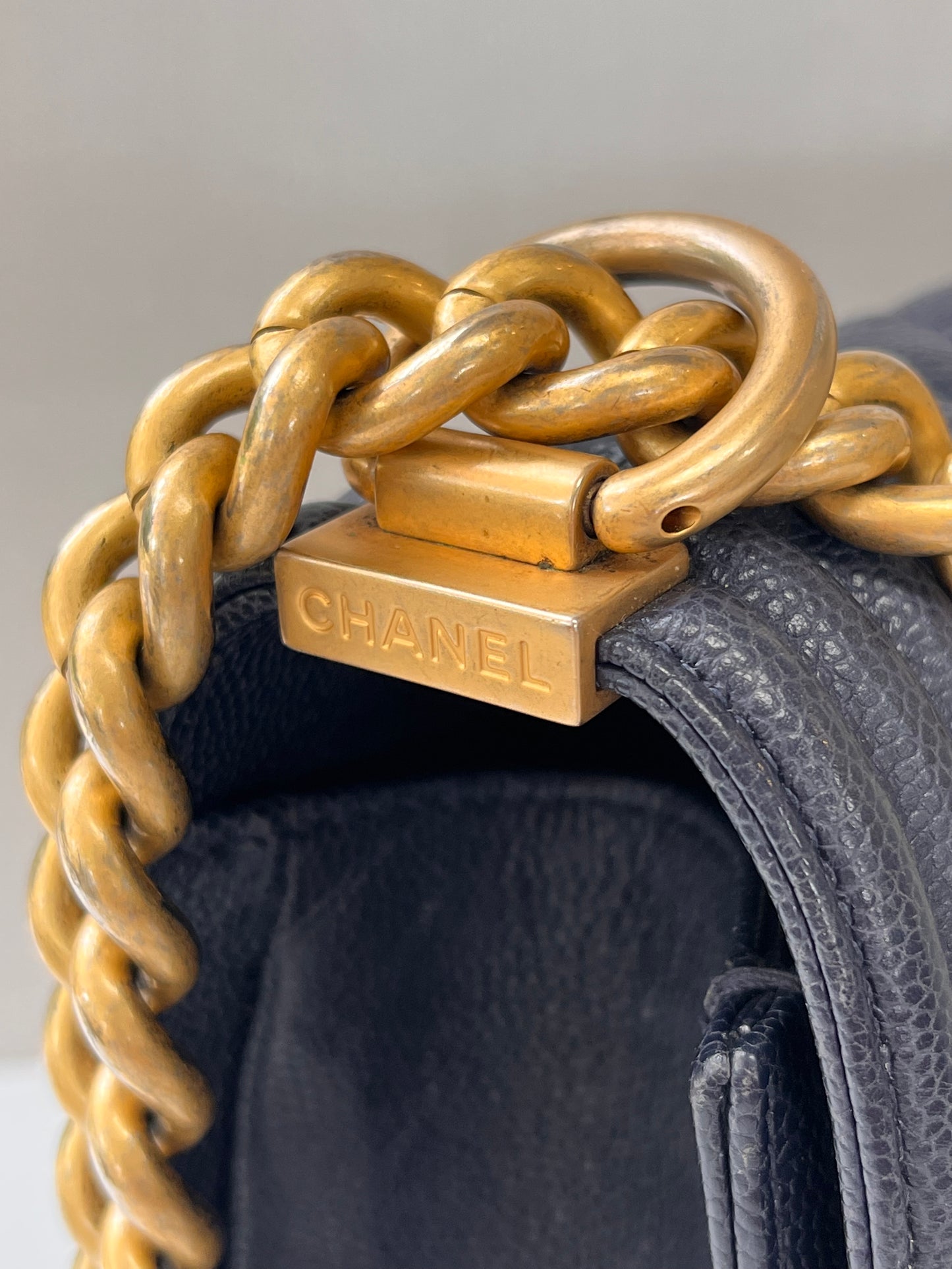 Navy Blue Chanel Boy Bag