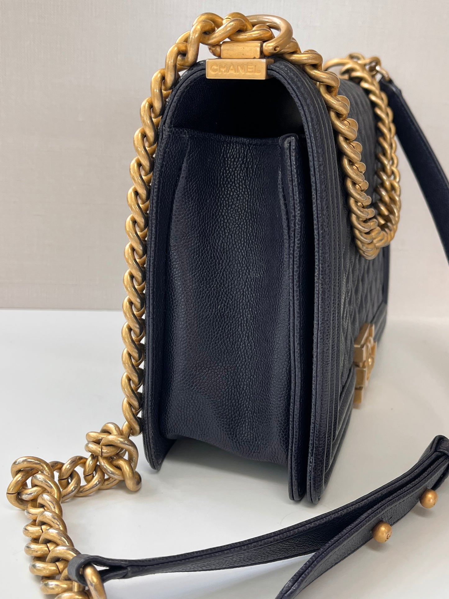 Navy Blue Chanel Boy Bag