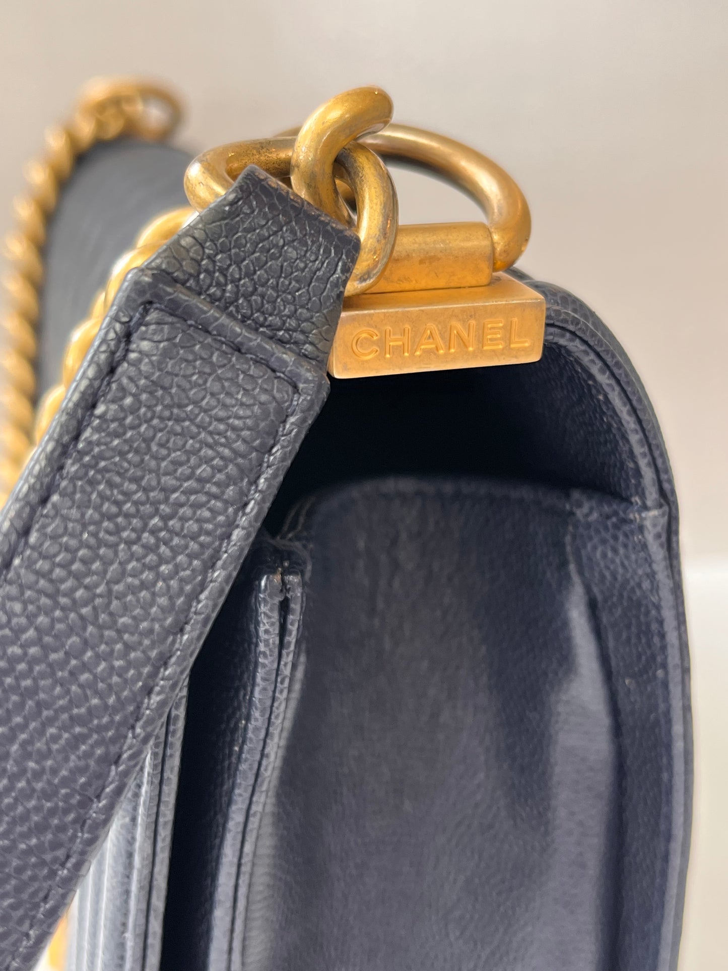 Navy Blue Chanel Boy Bag