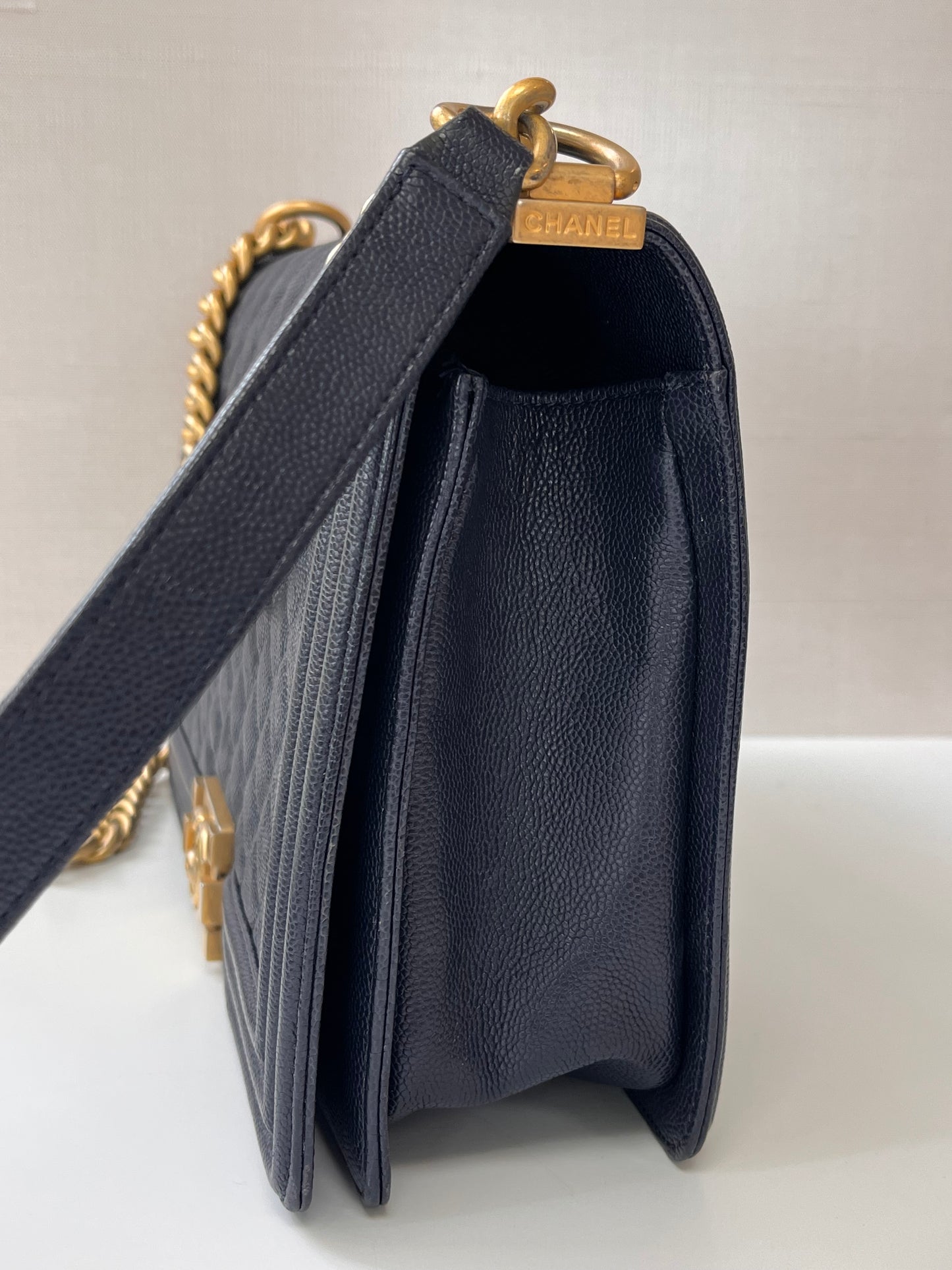 Navy Blue Chanel Boy Bag