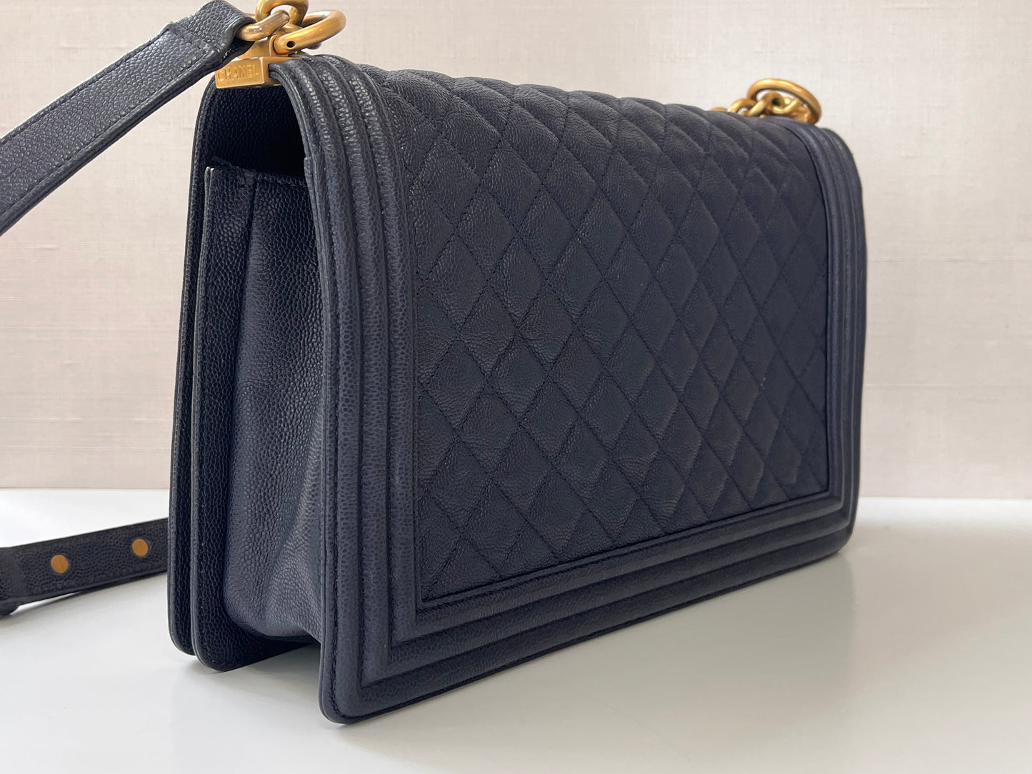 Navy Blue Chanel Boy Bag