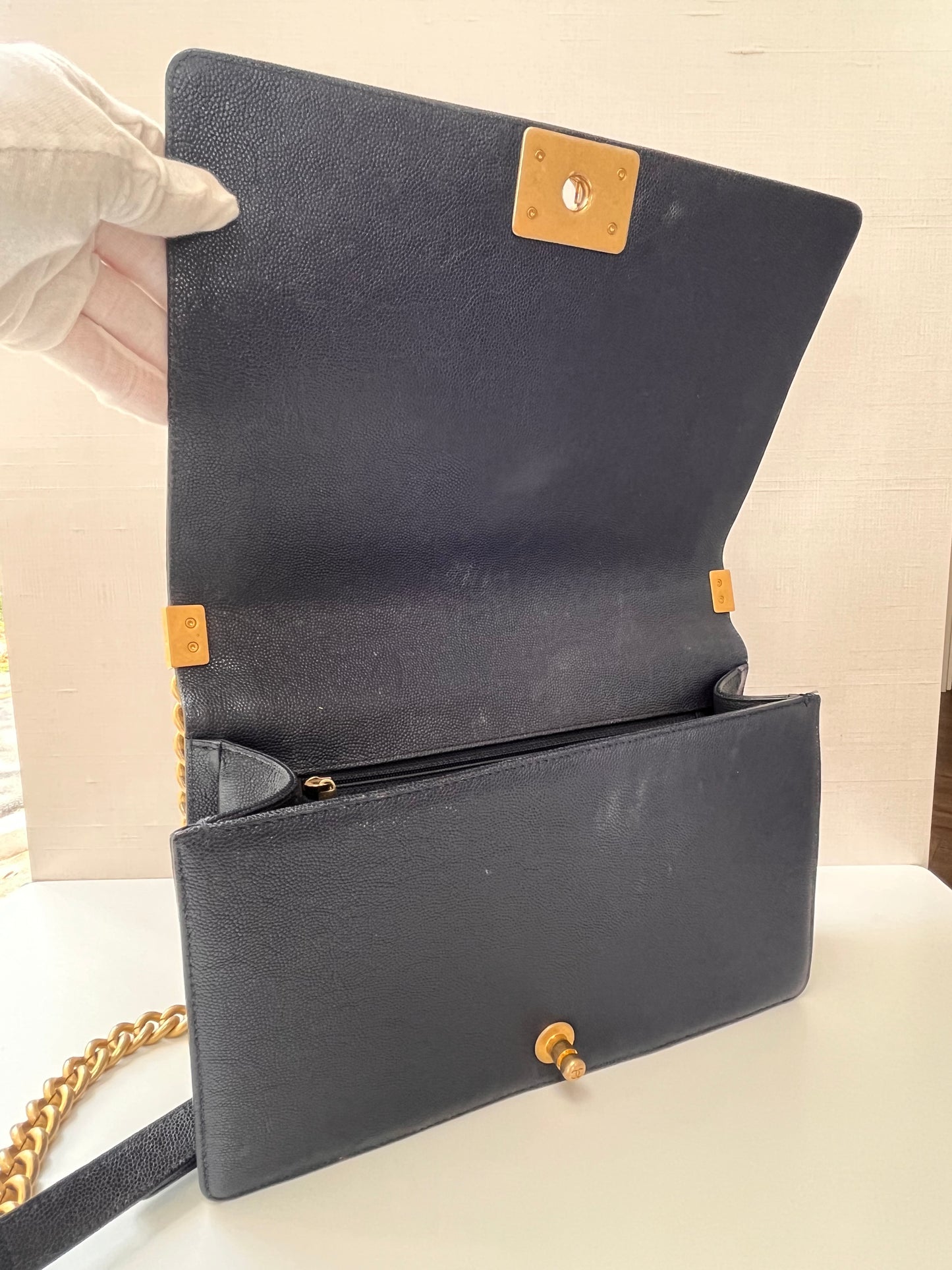 Navy Blue Chanel Boy Bag