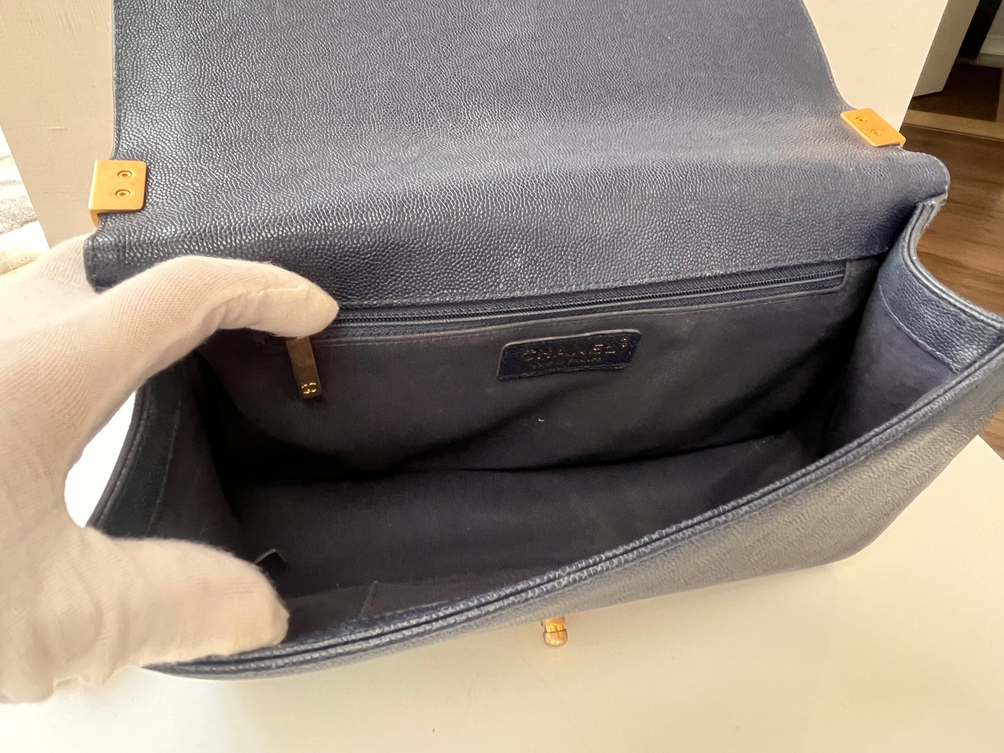 Navy Blue Chanel Boy Bag