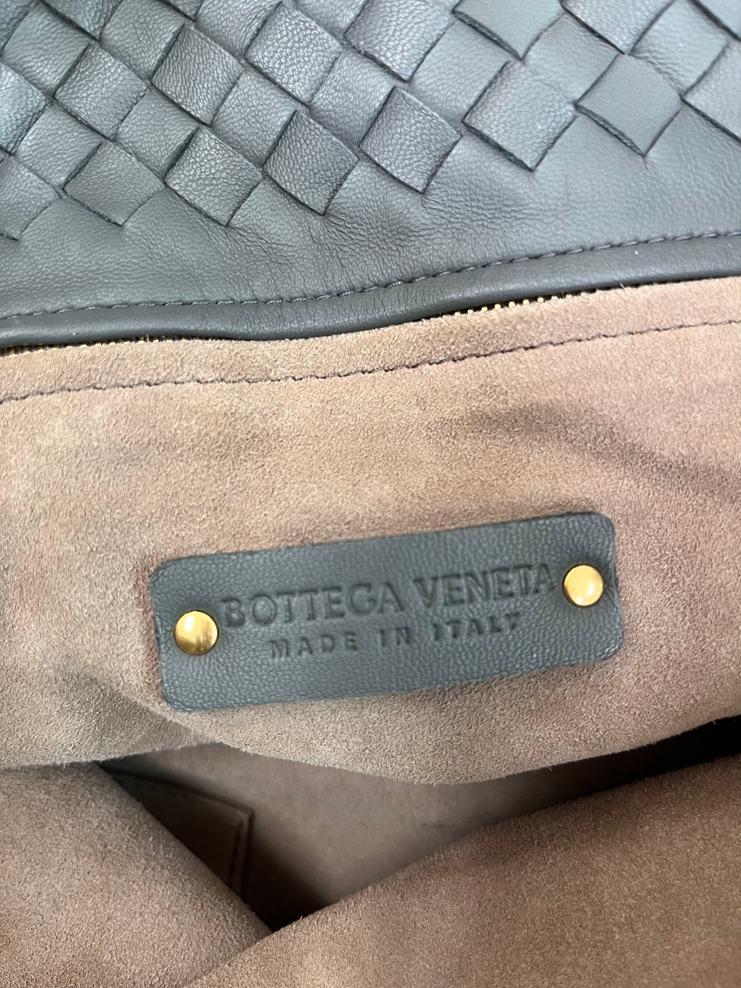 Bottega Veneta Woven Gray Garda Intecciato Napa