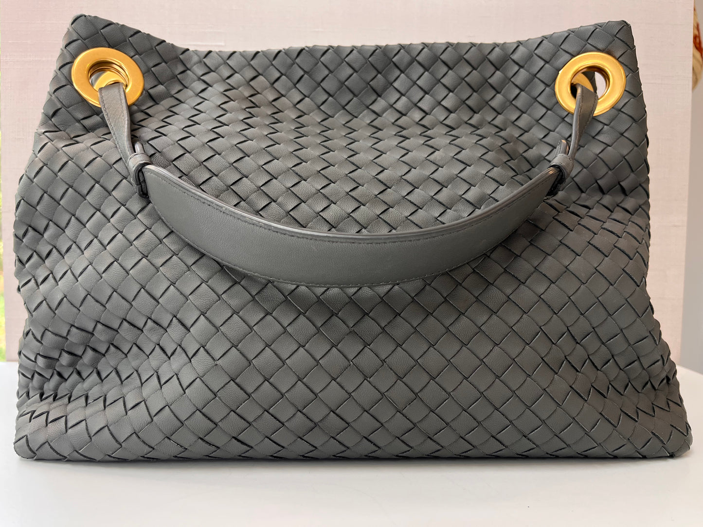 Bottega Veneta Woven Gray Garda Intecciato Napa