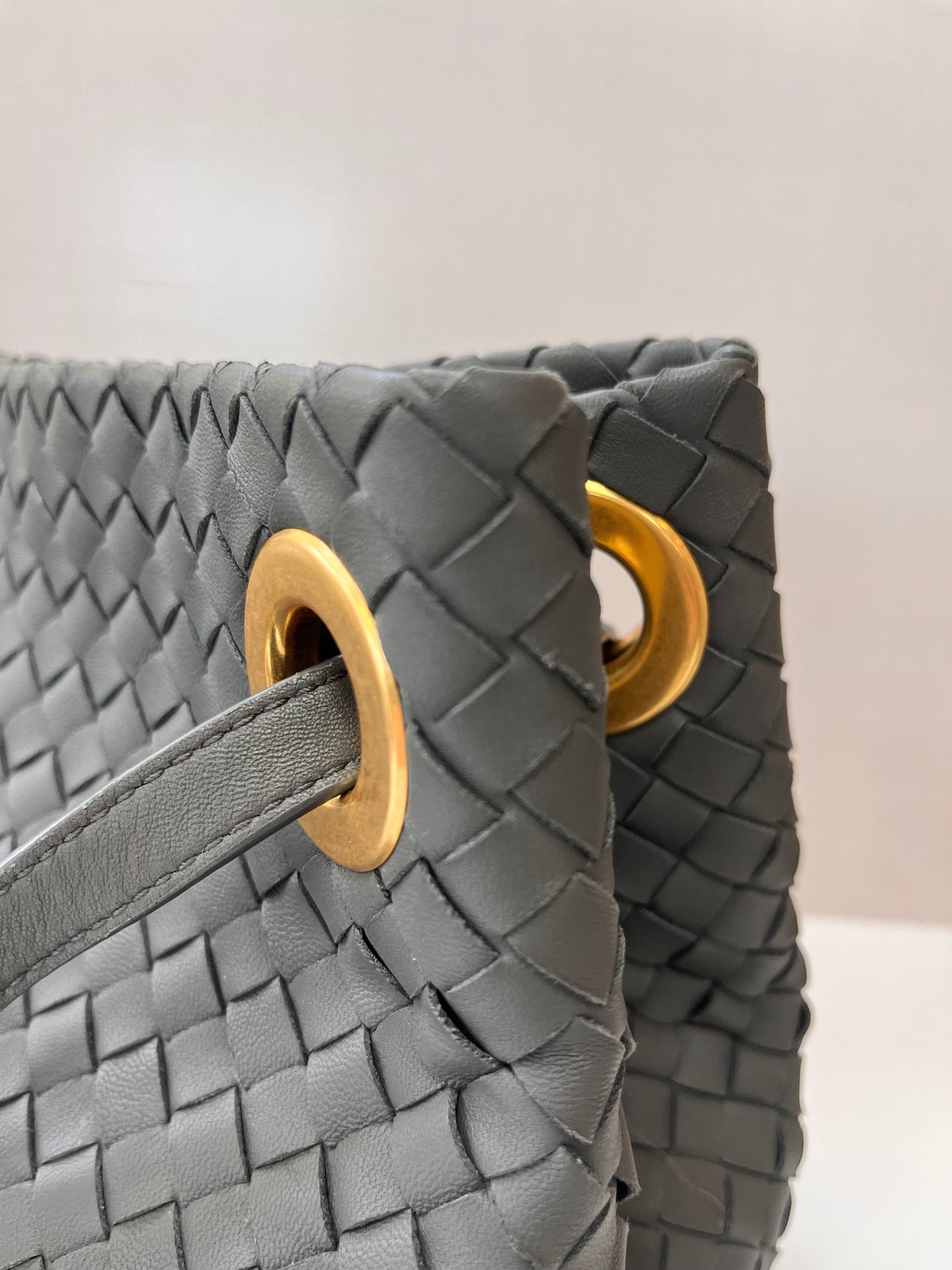 Bottega Veneta Woven Gray Garda Intecciato Napa