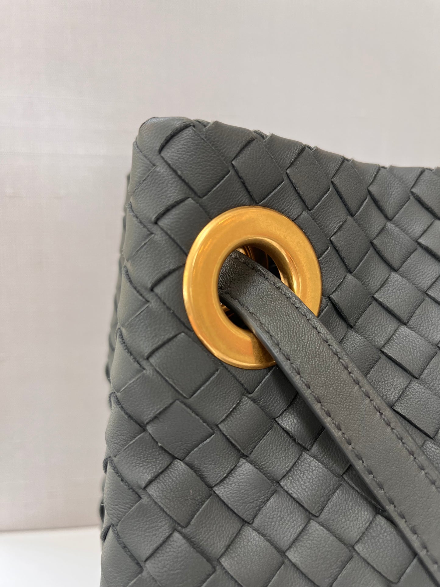Bottega Veneta Woven Gray Garda Intecciato Napa