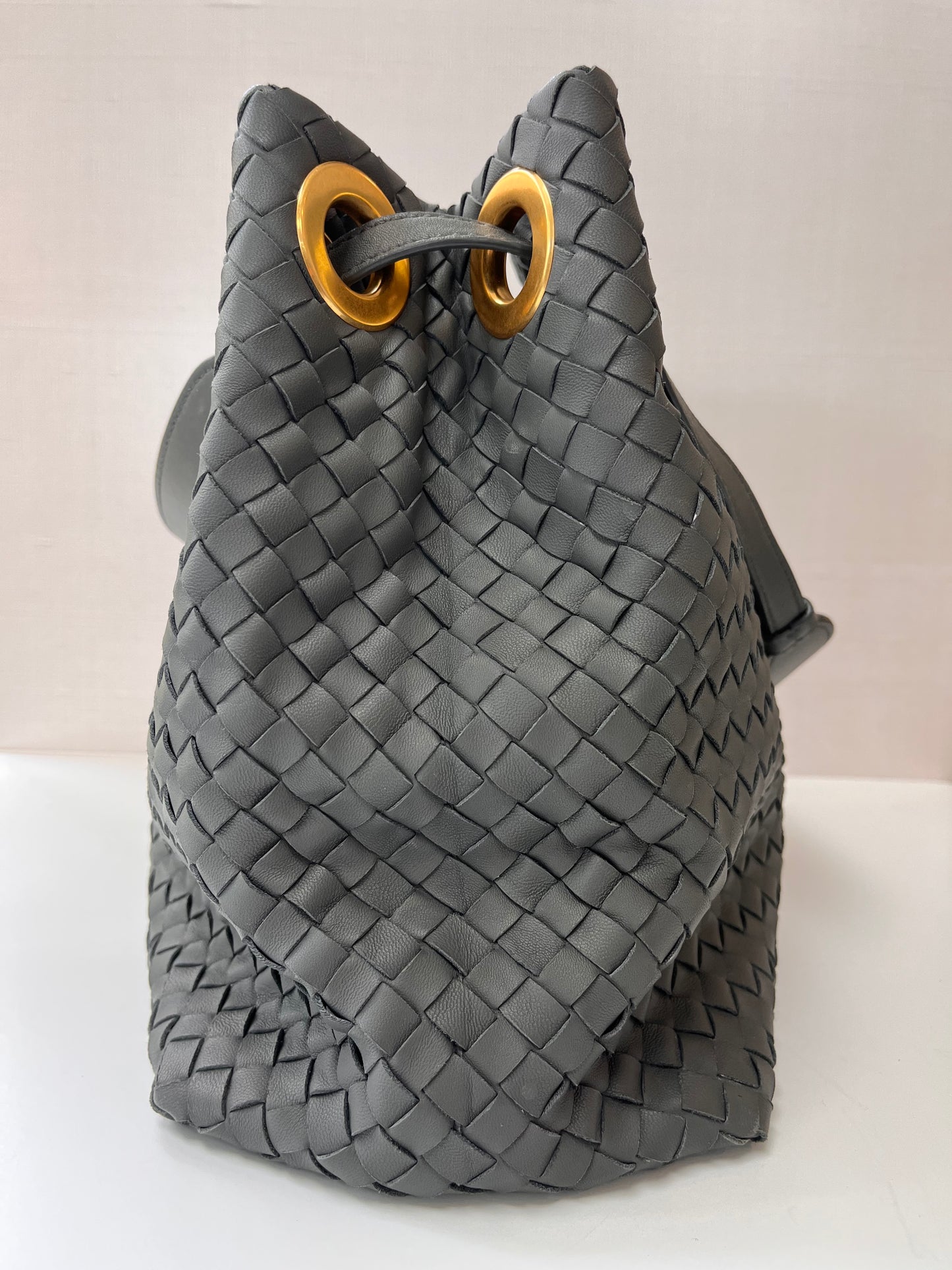 Bottega Veneta Woven Gray Garda Intecciato Napa
