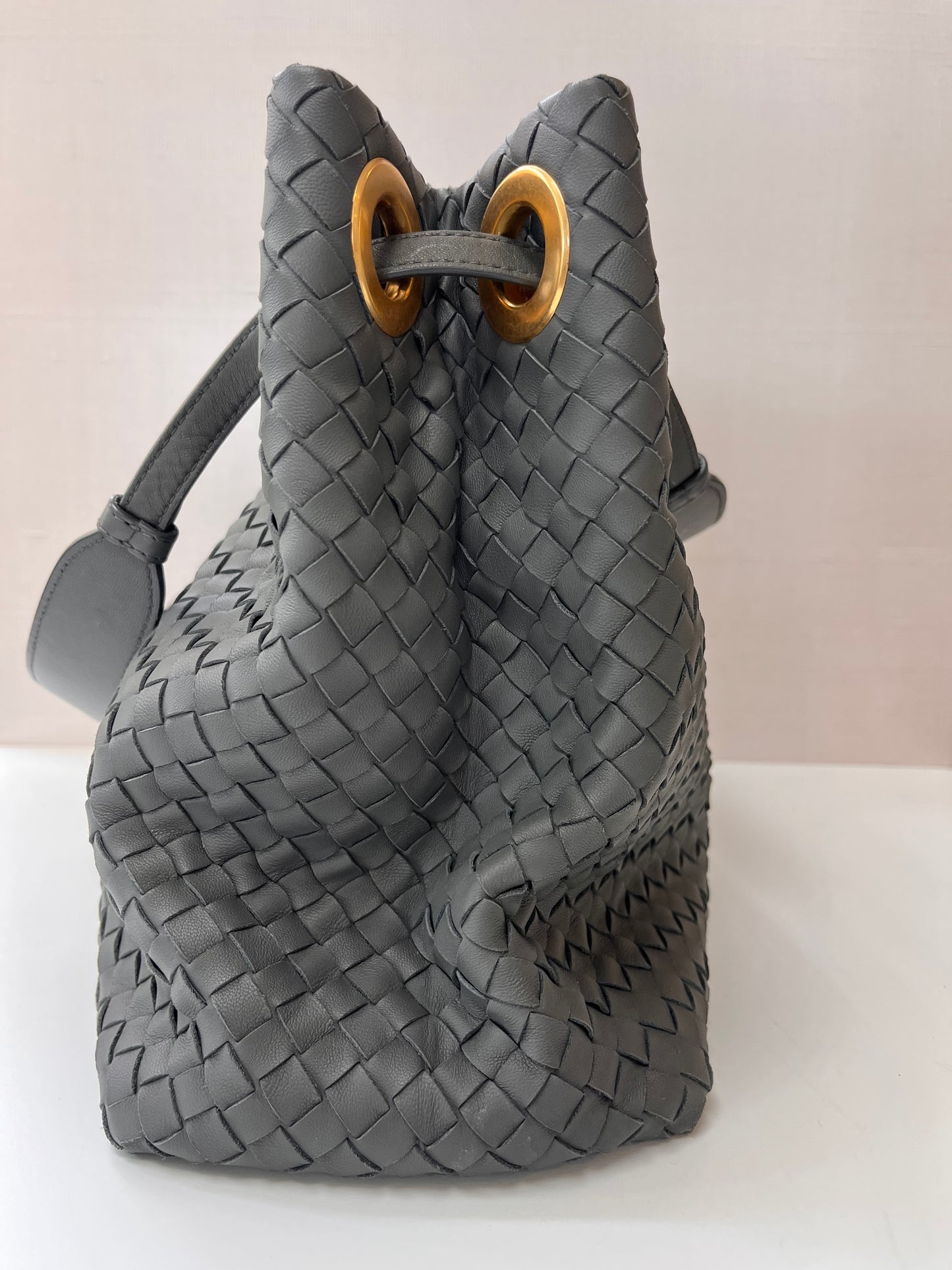 Bottega Veneta Woven Gray Garda Intecciato Napa