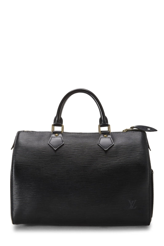 Louis Vuitton   |    Black Epi Speedy 30