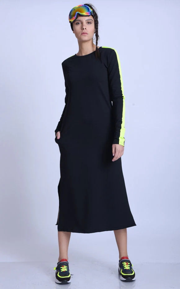 Metamorphoza   |   Long Sleeve Casual Dress With Neon Details